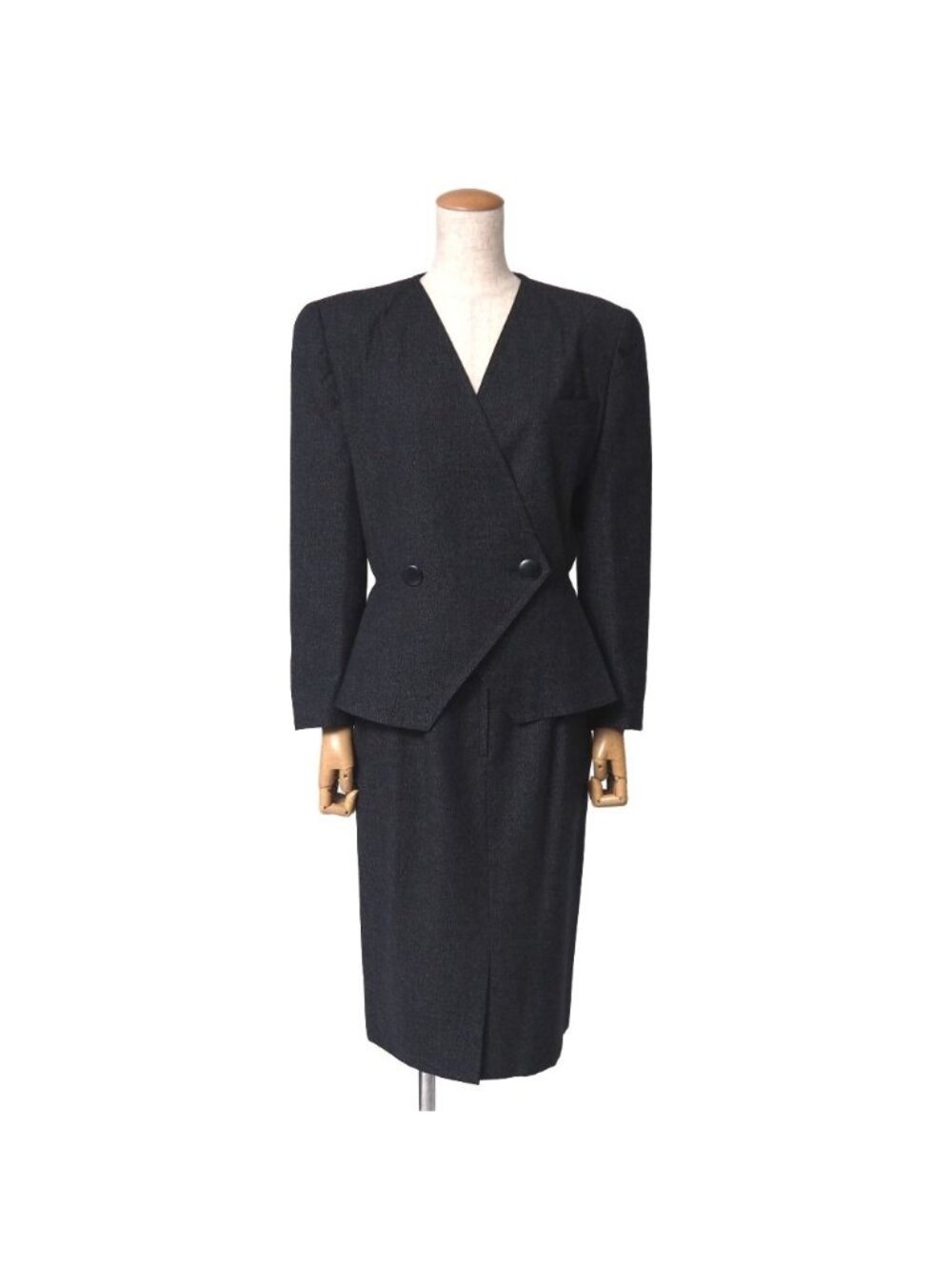 Dior Vintage Skirt Suit Collarless Jacket Pencil